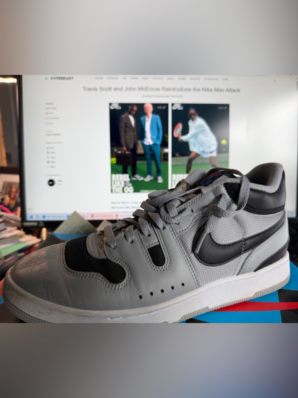 Nike Men's Mac Attack, Smoke Gray and Black, Size 11. Box included